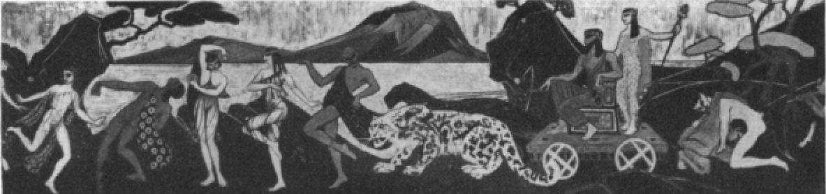 Edith Emerson mural of Dionysus and Ariadne